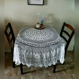 Handmade crochet table cloth decorative bed cover multi use